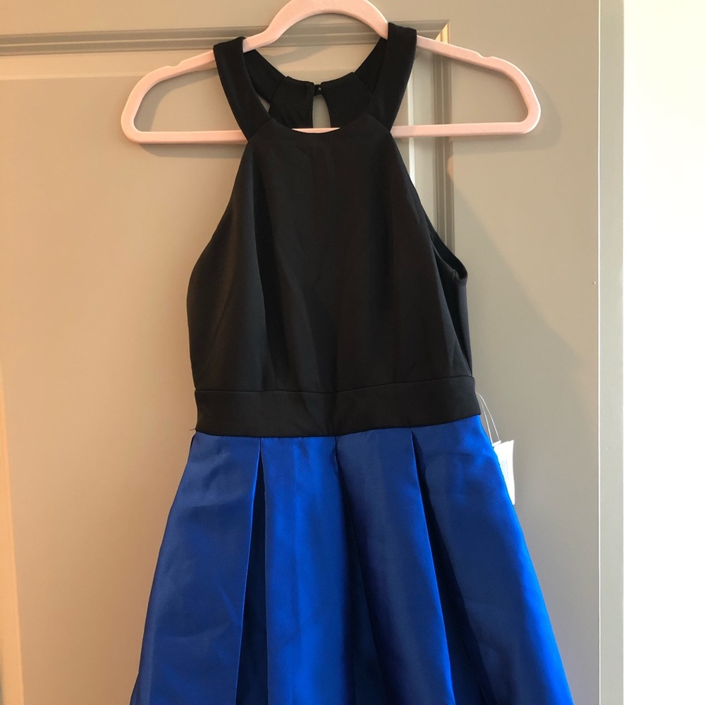Blue and black semi formal dress new with tags